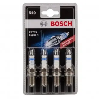 0242232802 Свеча зажигания FR78X SUPER4 (VW GOLF IV, POLO) (4 шт. блист.) (пр-во BOSCH) BOSCH подбор по vin на Brocar