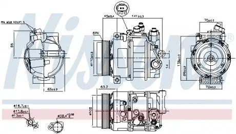 890634 Компресор кондиціонера NISSENS підбір по vin на Brocar