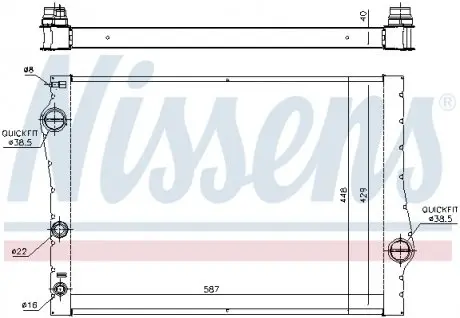 60823 Радиатор охлаждения BMW X5 E70 (07-), BMW X6 E71-E72 (08-) (пр-во Nissens) NISSENS подбор по vin на Brocar