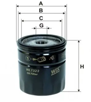 WL7323 Фильтр масляный двигателя FORD MONDEO III WL7323/OP532/2 (пр-во WIX-Filtron) WIX FILTERS подбор по vin на Brocar