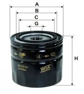 WL7214 Фільтр масляний FORD Mondeo (вир-во WIX-Filtron UA) OP533/1/WL7214 WIX FILTERS підбір по vin на Brocar