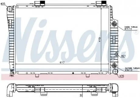 62756A Радіатор охолодження Mercedes (вир-во Nissens) NISSENS підбір по vin на Brocar