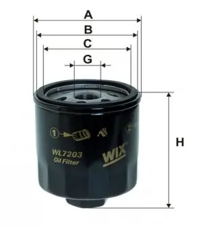 WL7203 Фільтр масляний двигуна AUDI, VW, SKODA WL7203 / OP641 (пр-во WIX-Filtron) WIX FILTERS підбір по vin на Brocar