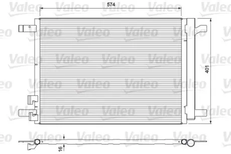 814375 Конденсатор кондиционера AUDI A3, SKODA Octavia, VW Golf VII (пр-во VALEO) VALEO підбір по vin на Brocar