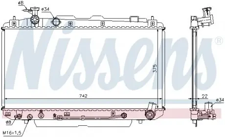 64644A Радиатор охлаждения TOYOTA RAV 4 II (A20) (00-) 2.0/2.4 AT (пр-во Nissens) NISSENS подбор по vin на Brocar