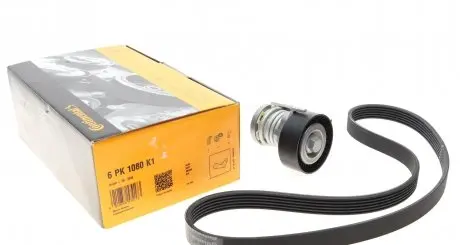 6PK1080K1 Комплект ременя генератора Audi A2/Seat Ibiza/Skoda Fabia/VW Golf/Polo 1.4/1.6/1.6FSI 97- CONTITECH підбір по vin на Brocar