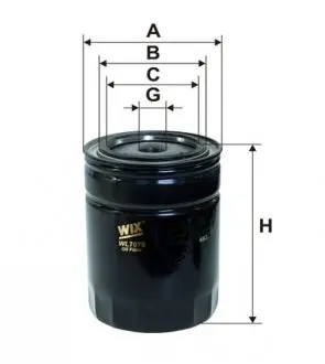 WL7075 Фильтр масляный двигателя OPEL ASCONA OP531/WL7075 (пр-во WIX-Filtron UA) WIX FILTERS підбір по vin на Brocar