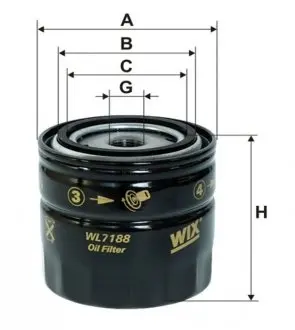 WL7188 Фільтр масляний FORD Mondeo (вир-во WIX-Filtron UA) WL7188/OP628 WIX FILTERS підбір по vin на Brocar