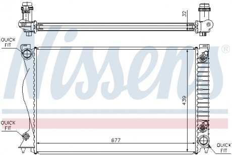 60236A Радиатор охлаждения AUDI A6/S6 (C6) (04-) 2.8-3.2 FSI AT (пр-во Nissens) NISSENS подбор по vin на Brocar