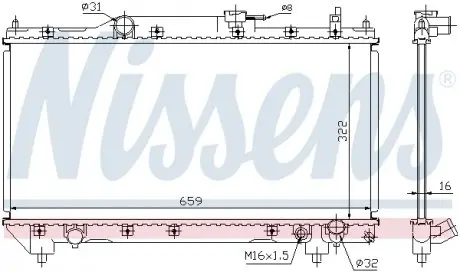 64783A Радіатор охолоджування NISSENS підбір по vin на Brocar
