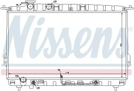 67027 Радиатор охлаждения HYUNDAI SONATA IV (EF) (98-) 2.0-2.7 (пр-во Nissens) NISSENS подбор по vin на Brocar