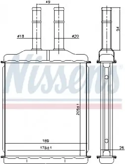76505 Радиатор печки Chevrolet Epica/Evanda 2.0 05- NISSENS подбор по vin на Brocar