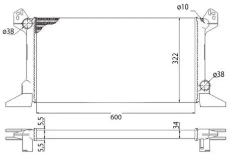 350213513003 Радиатор охлаждения FORD TRANSIT (пр-во Magneti Marelli кор.код. BMQ513) MAGNETI MARELLI підбір по vin на Brocar