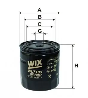 WL7183 Фільтр масляний OPEL Omega (вир-во WIX-Filtron UA) OP625/WL7183 WIX FILTERS підбір по vin на Brocar