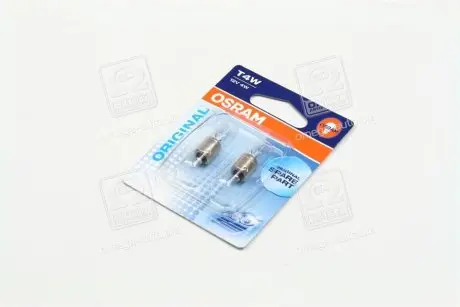 389302B Лампа допоміжн. освітлення Т4w 12v 4w Ва9s (2 шт) blister (вир-во OSRAM) OSRAM підбір по vin на Brocar
