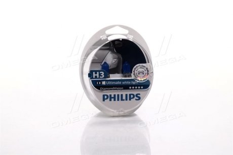 12336DVS2 Автолампа Philips 12336DVS2 DiamondVision H3 PK22s 55 W синяя PHILIPS подбор по vin на Brocar