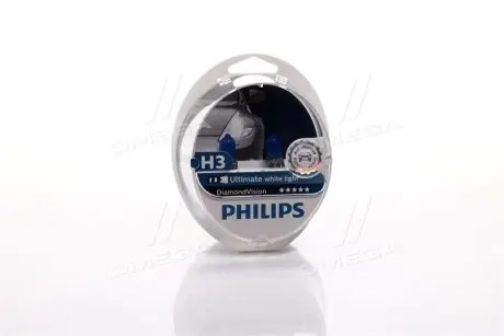 12336DVS2 Лампа накалу H3 12V 55W PK22s Diamond Vision 5000K (вир-во Philips) PHILIPS підбір по vin на Brocar