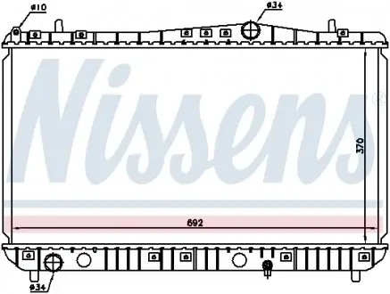 61664 Радиатор охлаждения CHEVROLET TACUMA (00-) 1.6-2.0i 16V (пр-во Nissens) NISSENS подбор по vin на Brocar