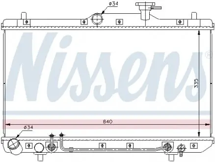 67023 Радиатор охлождения HYUNDAI ACCENT (LC) (99-) 1.3-1.6 i (пр-во Nissens) NISSENS подбор по vin на Brocar