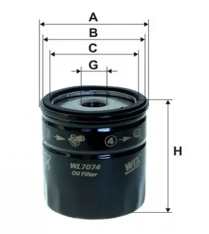 WL7074 Фильтр масляный двигателя FORD, TOYOTA WL7074/OP629 (пр-во WIX-Filtron) WIX FILTERS підбір по vin на Brocar