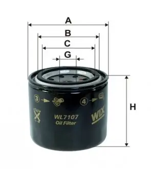 WL7107 Фильтр масляный двигателя OPEL, HONDA WL7107/OP557 (пр-во WIX-Filtron) WIX FILTERS підбір по vin на Brocar
