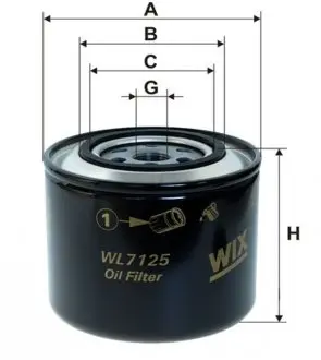 WL7125 Фильтр масляный VW T4 1.9D/TD/Audi A6 2.5TDI -97 WIX FILTERS подбор по vin на Brocar
