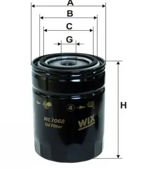 WL7068 Фільтр масляний AUDI, VW (вир-во WIX-Filtron UA) WL7068/OP525 WIX FILTERS підбір по vin на Brocar