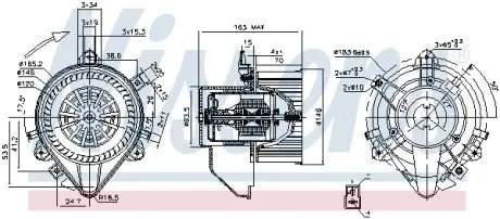 87131 Вентилятор салона FIAT DOBLO (+AC) NISSENS подбор по vin на Brocar