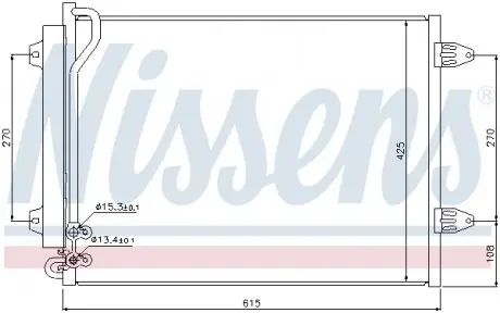 94831 Конденсатор кондиционера VW PASSAT B6 (3C2, 3C5) (05-) (пр-во Nissens) NISSENS подбор по vin на Brocar