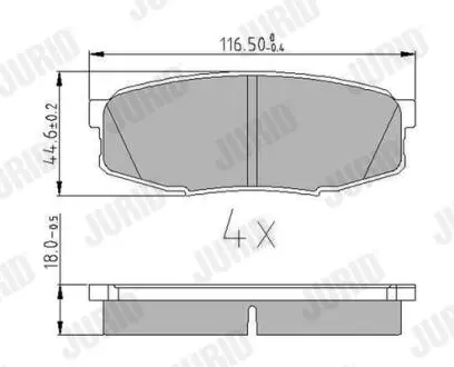 572597J Гальмівні колодки зад. Toyota Land Cruiser 08- (advics) JURID підбір по vin на Brocar