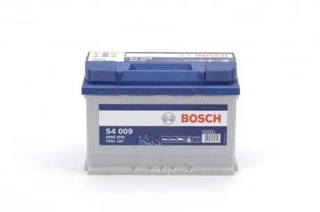 0092S40090 Акумулятор BOSCH 12В 74Ah/680А S4 (L+) BOSCH підбір по vin на Brocar
