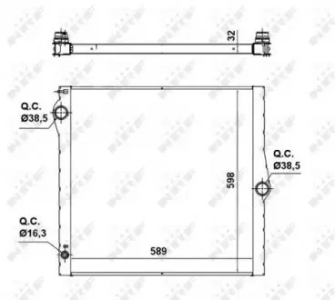 50139 Радіатор охолодження BMW X5 (E70) 4.8 06-10 NRF підбір по vin на Brocar