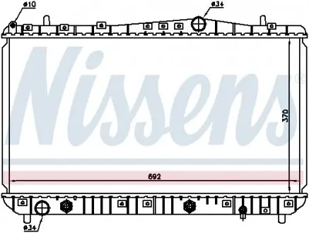 61634 Радиатор охлаждения DAEWOO LACETTI, NUBIRA AT 1.6-1.8 (пр-во Nissens) NISSENS подбор по vin на Brocar