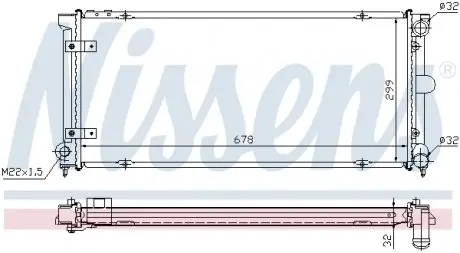 640041 Радіатор охолодження SEAT(вир-во Nissens) NISSENS підбір по vin на Brocar