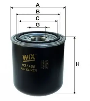 93118E Картридж влагоотделителя DAF (TRUCK) 93118E/AD785 (пр-во WIX-Filtron) WIX FILTERS підбір по vin на Brocar