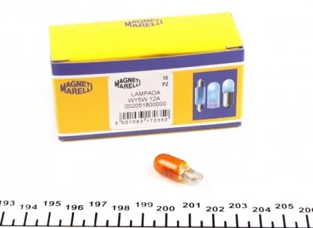 002051800000 Автолампа Magneti Marelli 002051800000 WY5W W2,1x9,5d 5 W оранжевая MAGNETI MARELLI подбор по vin на Brocar