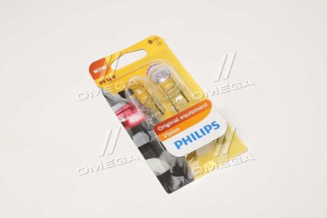 12065B2 Автолампа Philips 12065B2 Vision W21W W3x16d 21 W прозрачная PHILIPS подбор по vin на Brocar