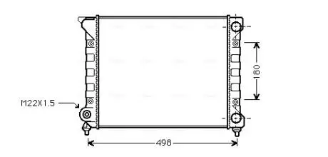 VN2070 Радіатор охолодження двигуна VW PASSAT 3 1.6/1.8 88-92 VW2070 (Ava) AVA COOLING підбір по vin на Brocar