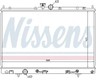 62893 Радиатор охлаждения MITSUBISHI OUTLANDER (03-) 2.0 i (пр-во Nissens) NISSENS подбор по vin на Brocar