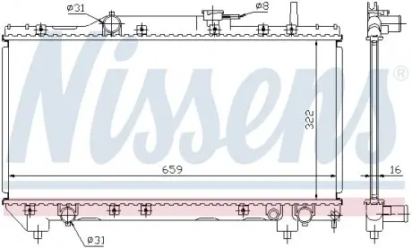 64838A Радиатор охлаждения TOYOTA CARINA E (92-) 1.6/1.8 MT (пр-во Nissens) NISSENS подбор по vin на Brocar