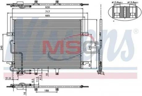 94614 Конденсатор кондиционера MERCEDES E-CLASS W211 (02-) (пр-во Nissens) NISSENS підбір по vin на Brocar