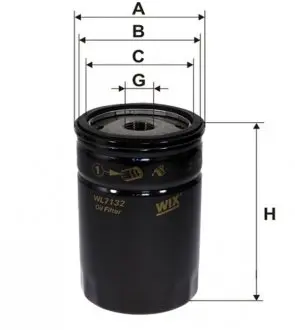 WL7132 Фільтр масляний MERCEDES (вир-во WIX-Filtron) WL7132/OP573 WIX FILTERS підбір по vin на Brocar