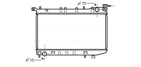 DN2174 Радіатор охолодження NISSAN ALMERA (N15) (95-) 1.6 i 16V (вир-во AVA) AVA COOLING підбір по vin на Brocar