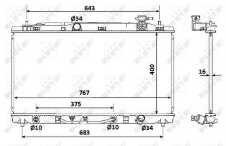 53922 Радіатор охолодження Toyota Camry 3.5 06- NRF підбір по vin на Brocar