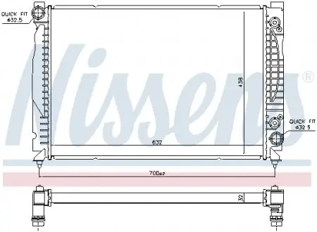 60316 Радиатор охлождения AUDI A 6 / S 6 (C5) (01-) 2.7 T (пр-во Nissens) NISSENS подбор по vin на Brocar
