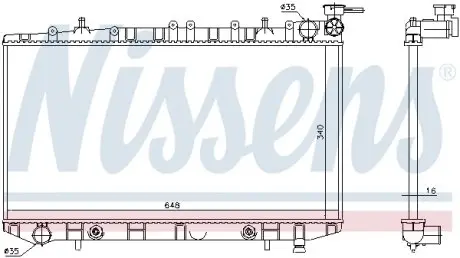 629731 Радіатор охолодження NISSAN (вир-во Nissens) NISSENS підбір по vin на Brocar