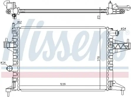 63008 Радиатор охлаждения OPEL CORSA C (00-)/ COMBO (00-) (пр-во Nissens) NISSENS подбор по vin на Brocar