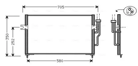 MT5100 Конденсатор кондиционера MITSUBISHI CARISMA (DA) (95-) (пр-во AVA) AVA COOLING подбор по vin на Brocar