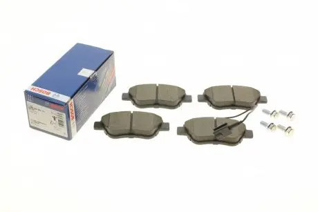 0986424597 Колодки гальмівні (передні) Citroen Nemo 10-/Peugeot Bipper/Fiat 500/500C 08-/Punto 12- (+датчики) BOSCH підбір по vin на Brocar
