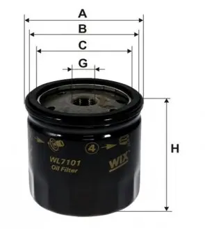 WL7101 Фільтр масляний CITROEN (вир-во WIX-Filtron) WL7101/OP554 WIX FILTERS підбір по vin на Brocar